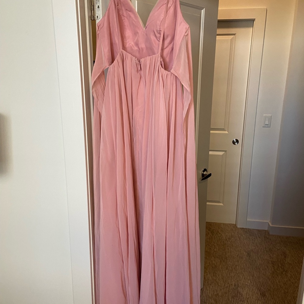 Azazie Rosette Pleated Maxi Dress bridesmaid - Picture 5 of 6